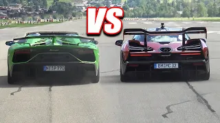 LAMBORGHINI AVENTADOR SVJ vs MCLAREN SENNA! DRAG RACE!