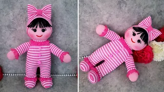 💕Anyone Can Make This Doll/😍Making a Doll from Socks