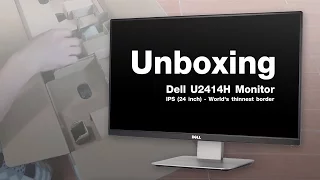 Unboxing Dell U2414H Monitor IPS (24 inch) - World's thinnest border