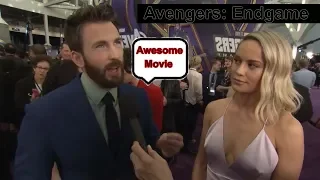 Avengers: Endgame Chris Evans and Brie Larson Captain America & Captain Marvel Premiere Interview