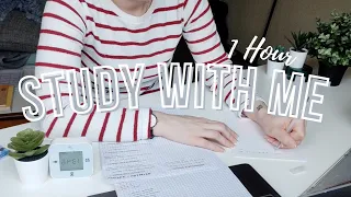 STUDY WITH ME 1 Hour | no music, no break | writing noise