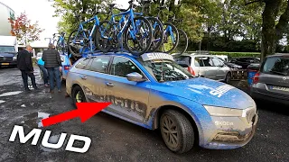 Paris-Roubaix 2021 | In the Neutral Service car *TORRENTIAL RAIN*