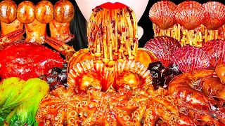 ASMR SPICY SEAFOOD MUKBANG 불닭 해물찜, 팽이버섯 먹방 ENOKI MUSHROOMS OCTOPUS SHRIMP CRAB EATING&COOKING SOUNDS
