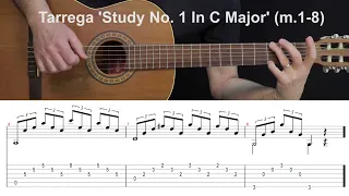 Tarrega 'Study In C Major' (m.1-8) Part 1 of 3