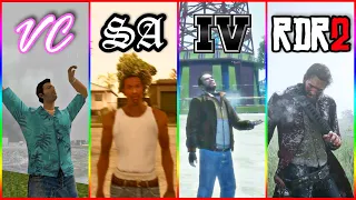 How Protagonists React to Weather 🤯in GTA & RDR Games