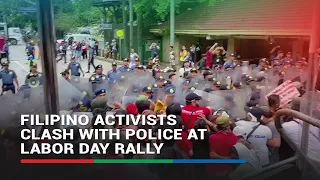 WATCH: Filipino activists clash with police at Labor Day rally | ABS-CBN News