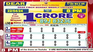 [LIVE] Lottery 8:00 PM Dear nagaland state lottery live draw result 22.03.2024 | Lottery live
