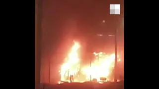 Ростов-на-Дону: пожар после взрыва в ларьке с шаурмой в Левенцовке