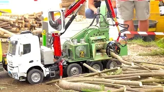 RC TRUCK WOOD CHIPPER // SPECIAL HANDMADE MB AROCS FORREST EDITION // RC PALFINGER FORREST CRANE