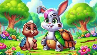 🌟✨ The Clever Tortoise and the Playful Hare 🐢🐇 | A Magical Friendship Tale for Kids 🌈