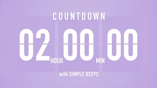 2 Hours Countdown Flip Clock Timer / Simple Beeps 🫐 🔔