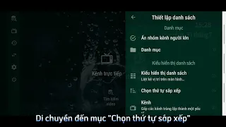 Thay đổi thứ tự sắp xếp kênh trên OTT Navigator