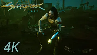 Johnny Silverhand visits his Grave - Correct Dialogue for Secret Ending | Cyberpunk 2077 [4K]