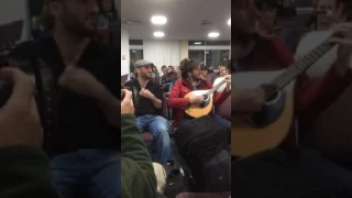 More footage of the impromptu trad session at Newcastle Airport