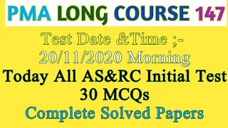 Today Paper Mcqs PMA Long Course 147/20 November 2020 Test MCQs Pma 147 all ASRC/pma 147 papers 2020