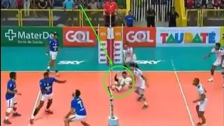 center line violation in volleyball-#yourcall1 | volleyball rules | volley_spike | center line cross