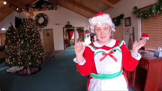 Mrs.  Claus gives a tour of Santa's Workshop!