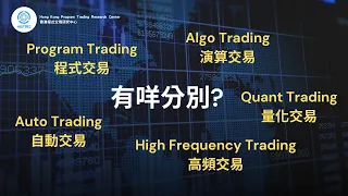 Quant Trading | Algo Trading | Program Trading | Auto Trading | High Freqency Trading 到底有咩分別