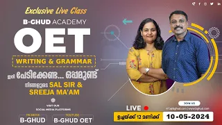 OET Writing & Grammar | Exclusive Class | B-GHUD OET | #Live - 27