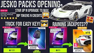 Asphalt 9 | Jesko Packs | Star up n Upgrade from 1⭐ to 6⭐ max | Key packs & Blueprint packs