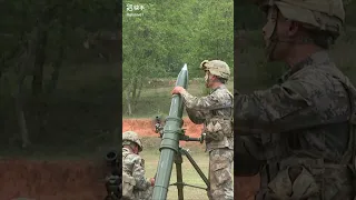 China army recruits training mortar＃PLA＃War weapon