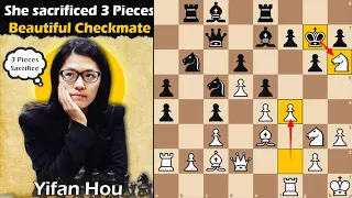 She sacrificed 3 pieces | Yifan Hou vs Jackson 2016