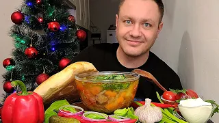 МУКБАНГ. ОБЖОР. ШУРПА ЖАРЕНАЯ С ГОВЯДИНОЙ. АСМР. ASMR. MUKBANG.