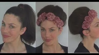 BORING to BOUFFANT in 3 EASY steps!! QUICK vintage HAIR - Fitfully Vintage