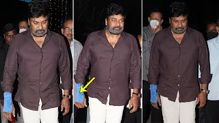 Megastar Chiranjeevi Entry At Music Director Mani Sharma Son Swara Sagar Mahathi Wedding Reception