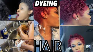 HOW TO DYE YOU’RE NATURAL HAIR LIKE A PRO!!! BLEACHING + DYEING MY HAIR RUBY RED & INTENSE RED!!!