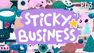 Let's Play Sticky Business | pt.3 | Create and Sell Stickers In This Cozy Sticker Shop Sim.