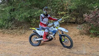 1st Ride Breaking in 2024 Husqvarna TE300 on Some Single Track