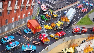 Red Alert : Ultimate Rescue - Fire Truck and Police Car | Break Fail Disaster Causes Traffic Jam