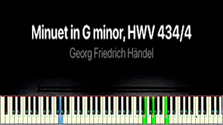 Handel. Menuet HWV 434. Piano Tutorial