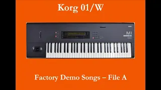 Korg 01/W - 01/W FD - 01/W Pro - 01/W Pro X / 01R/W - Démos internes - Factory Demo Songs - Part A