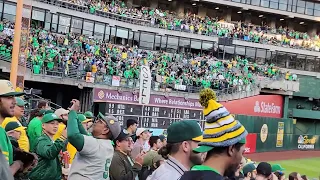 A's fans stand in silence, then chant SELL THE TEAM - Reverse Boycott at Oakland Coliseum