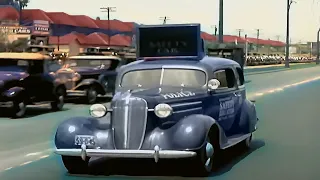 Detroit 1930s in color, Downtown [60fps, Remastered] w/sound design added