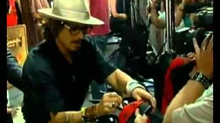 Orlando Bloom and Johnny Depp at Pirates of the Caribbean premiere