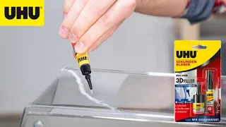 UHU Sekundenkleber 3D Filler | Klebt wie geschweißt! | Kühlschrank