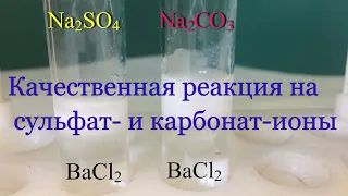 Качественная реакция на сульфат- и карбонат-ионы.