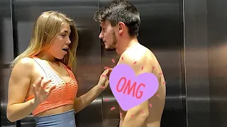 He WANTED it in elevator and SHOWED me his shapes🍆 он показал свои формы 🤭@Babycoma13 prank