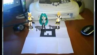 [MMD][ARToolkit][Miku - Rin - Len] Hare Hare Yukai in Augmented Reality