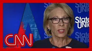 DeVos asked if she has a plan to reopen schools. See her response