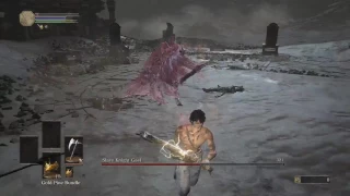 Dark Souls 3 Ringed City - Slave Knight Gael at SL1 No Rolling or Blocking Flawless Kill