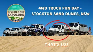 4WD Trucks Fun Day on Stockton Sand Dunes, NSW. We run the Iveco Daily 4x4 vs Fuso Canters