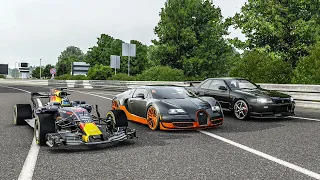 Forza 7 Drag race: F1 Car vs Nissan Skyline GTR (842hp) vs Bugatti Veyron SS (REMATCH)