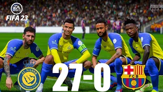 FIFA 23 | MESSI, RONALDO, NEYMAR, MBAPPE, ALL STARS - UCL 23/24 | ALL NASSR 27-0 BARCELONA