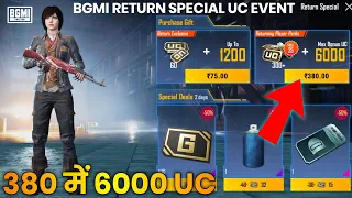 BGMI RETURN SPECIAL UC PURCHASE EXPLAIN