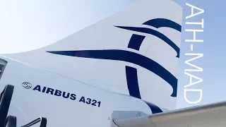 [60FPS] Aegean Airlines Athens-Madrid | Airbus A321-200 (SX-DVO) *Full Flight*