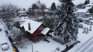 Snow in Everett, WA - First flight with DJI Mini 2